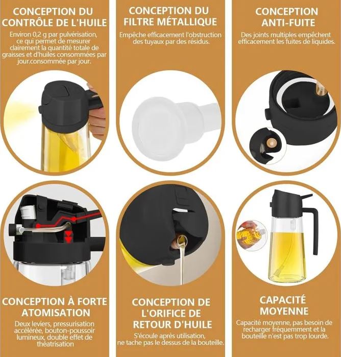 Pulverisateur d'huile 470 ML
