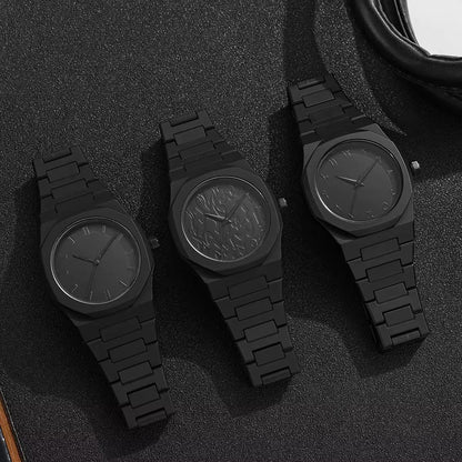 Montre à quartz noir, pour homme