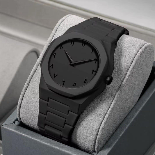 Montre à quartz noir, pour homme