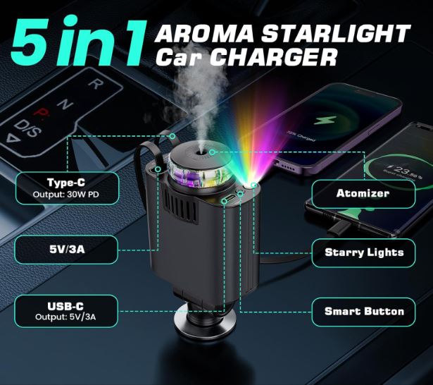 Fast-chargeur auto parfumé 🔋